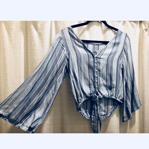 Light blue- long sleeve crop top